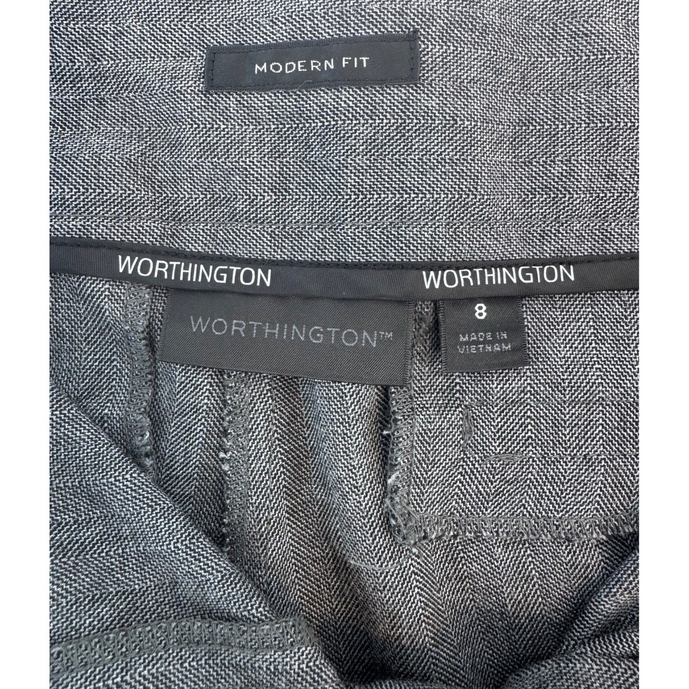 Worthington Women's Gray Dress Pants Size 8 Modern Fit Flat Front Work Slacks - Picture 11 of 16